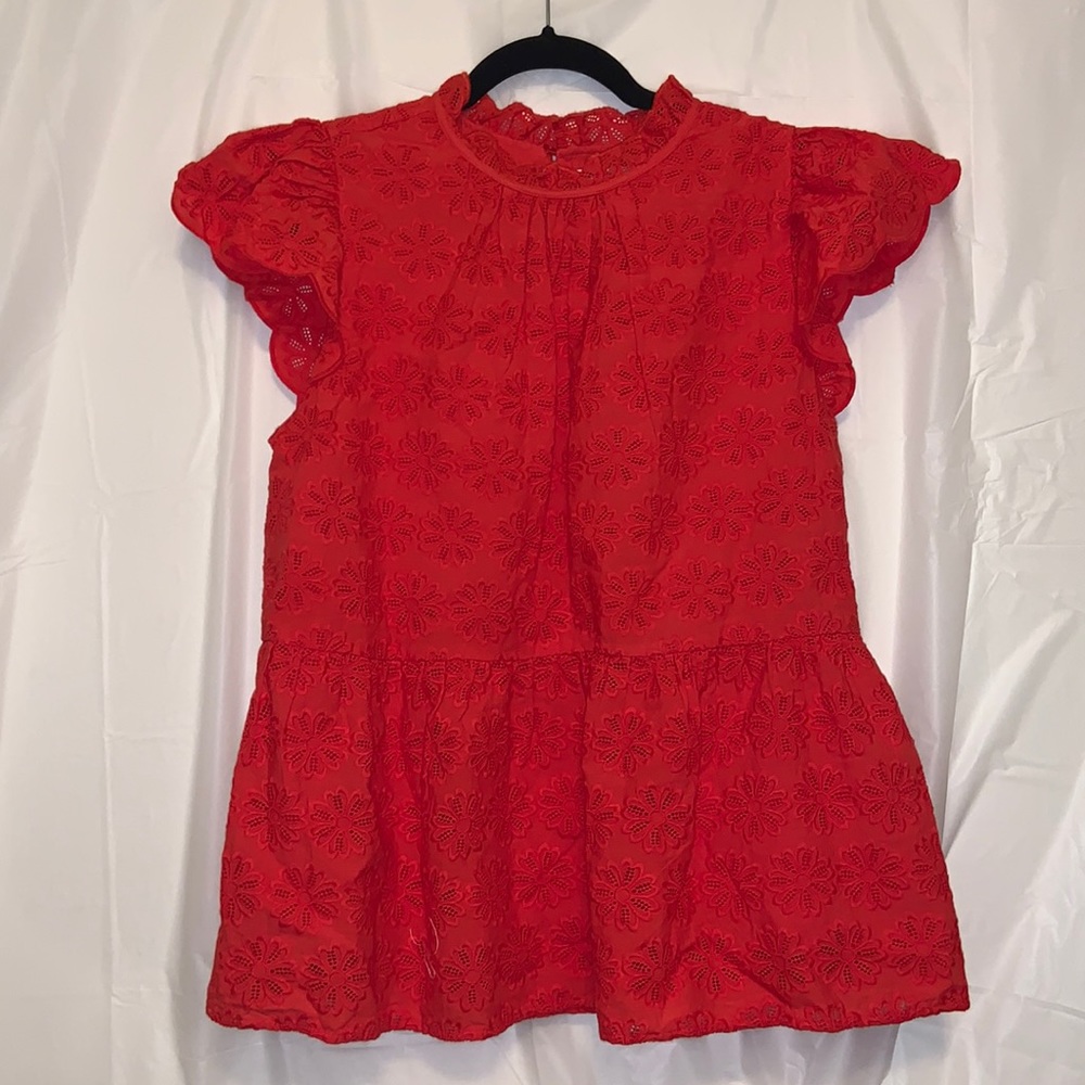 Crown and ivy frill sleeve shirt
